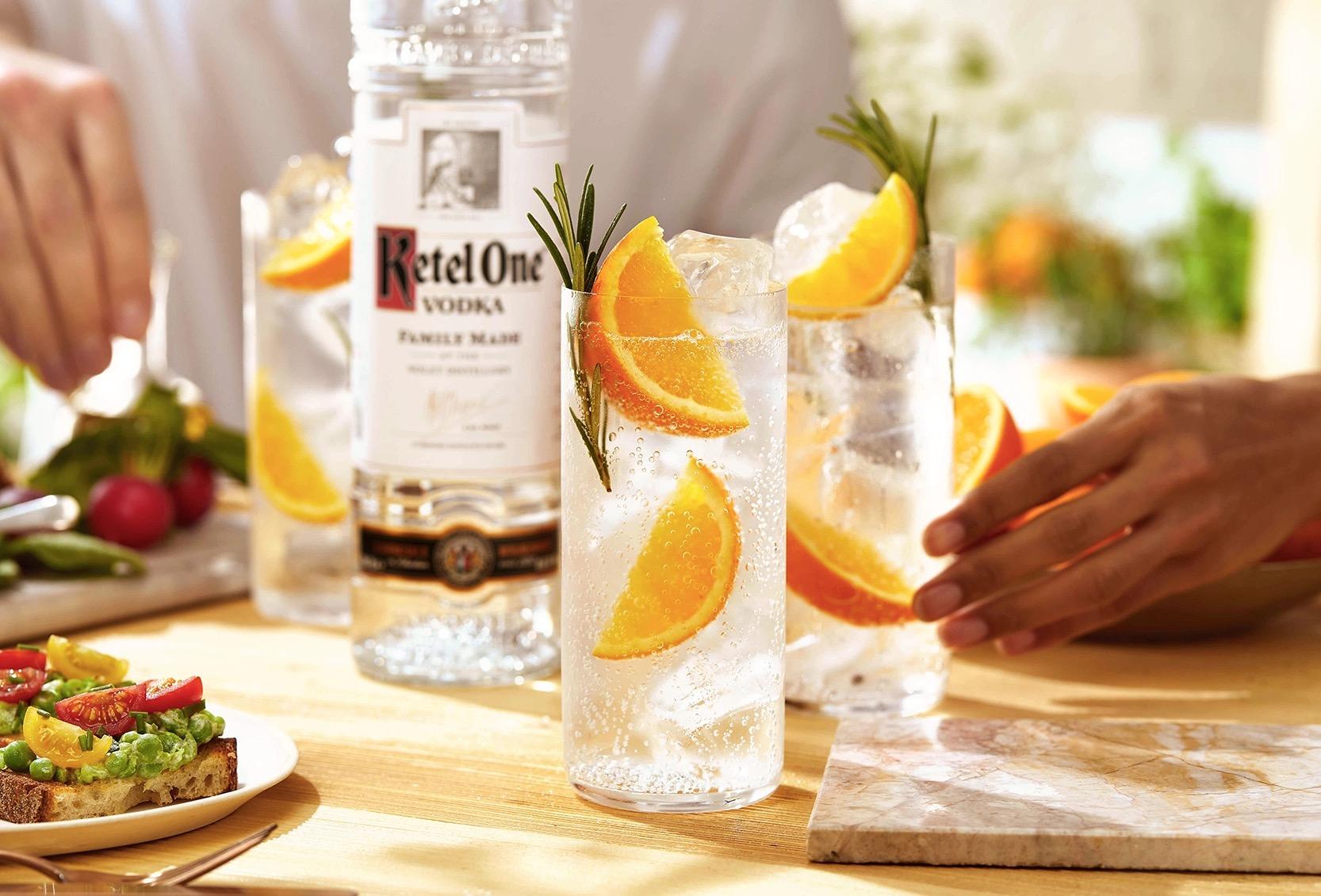 Ketel One Soda in High Ball Glass 